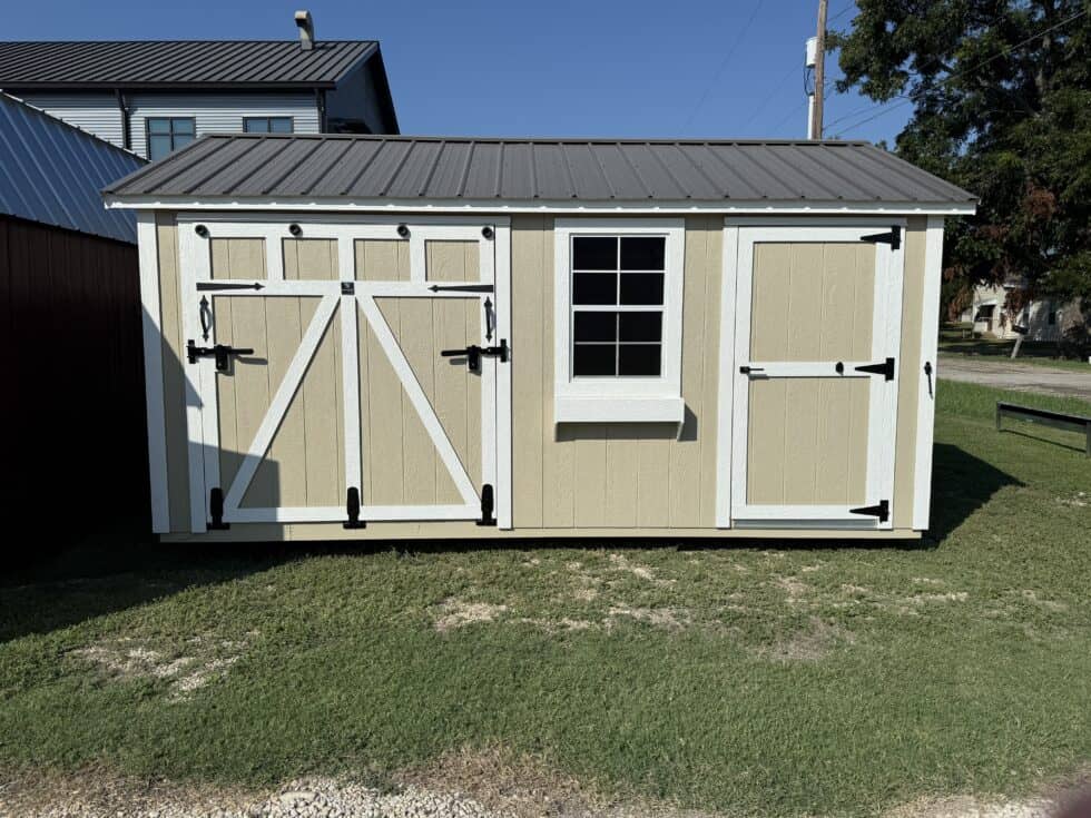 10×16 Utility Shed Leola Almond