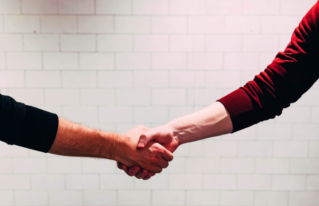 Shaking hands at the end of a rental term
