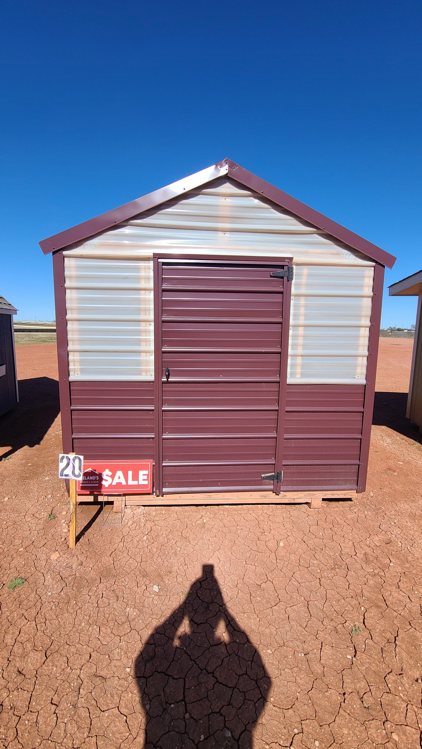 8×12 Greenhouse Shed – Burgundy Metal