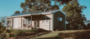 tiny home shed with solar panels