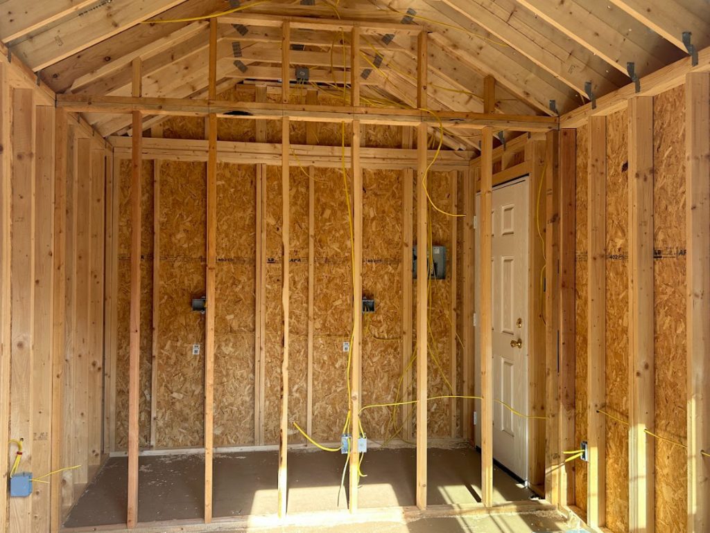 wooden framing and joists
