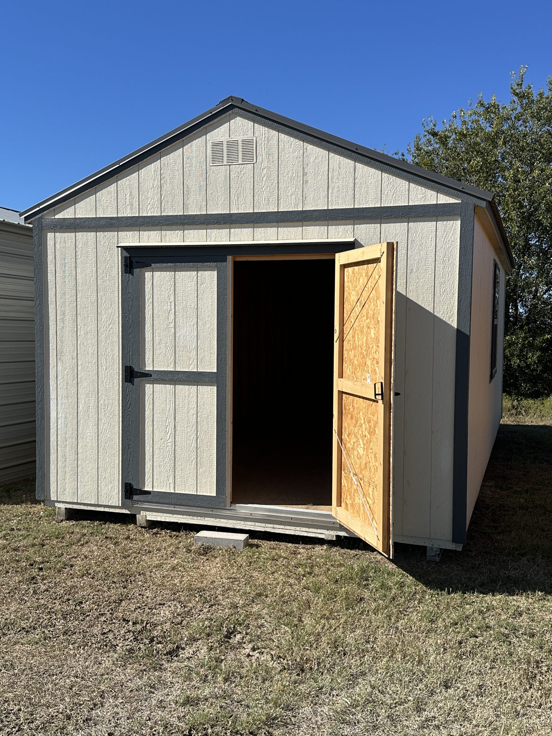 12x24 Utility Shed - Navajo White - Image 2