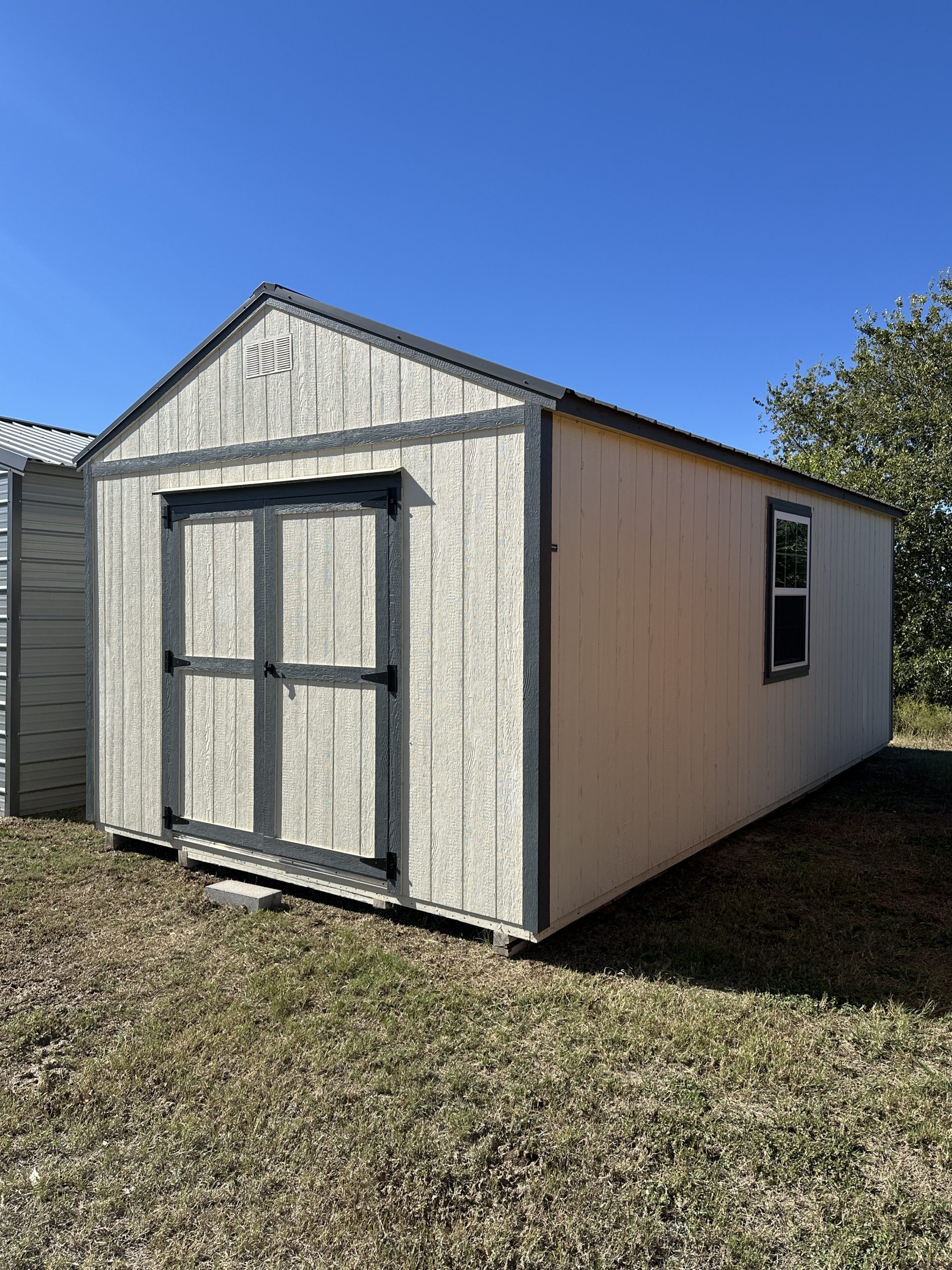 12x24 Utility Shed - Navajo White - Image 3