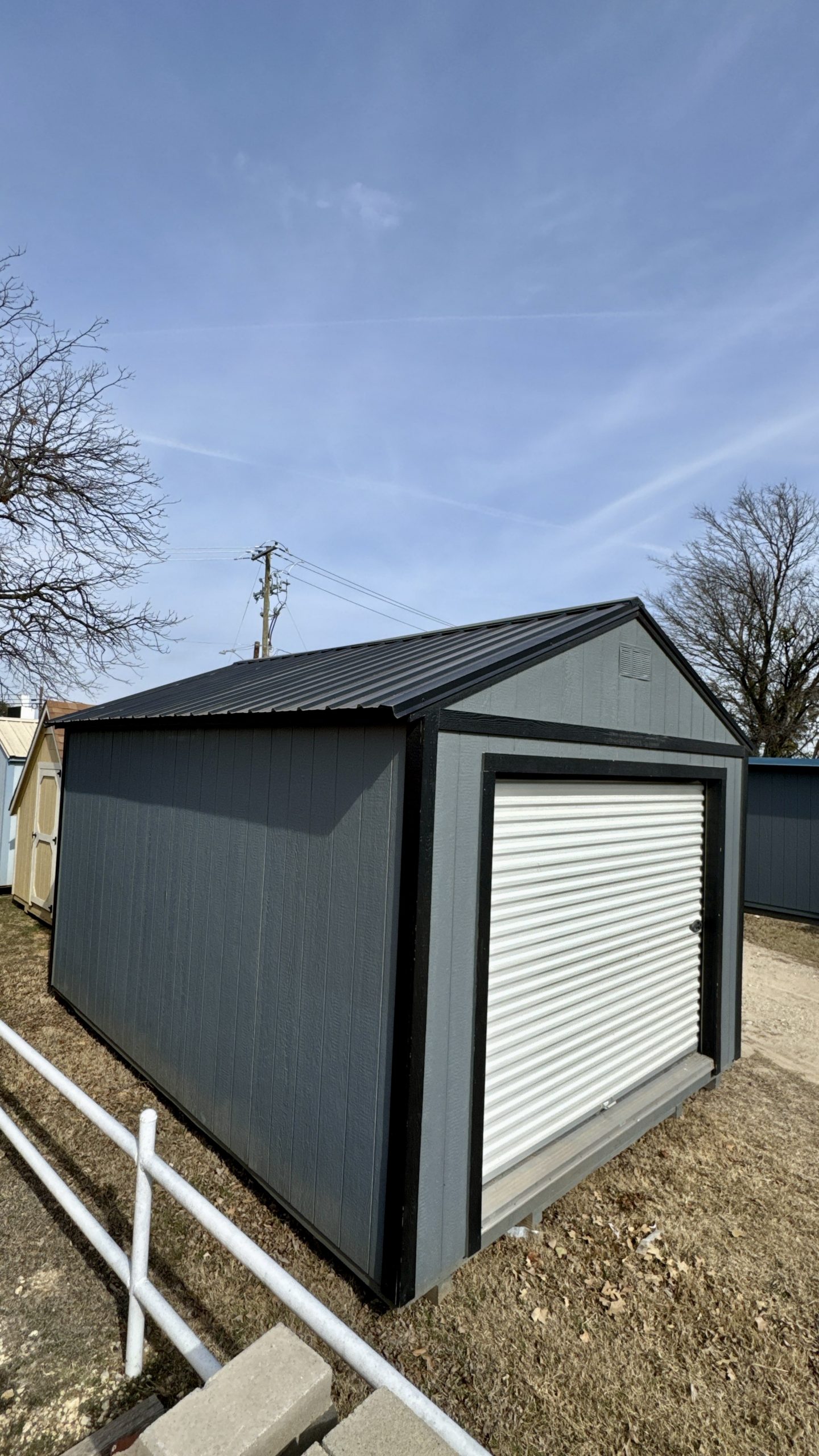 12x16 12x16 Garage Shed REPO - Dark Gray - Image 3