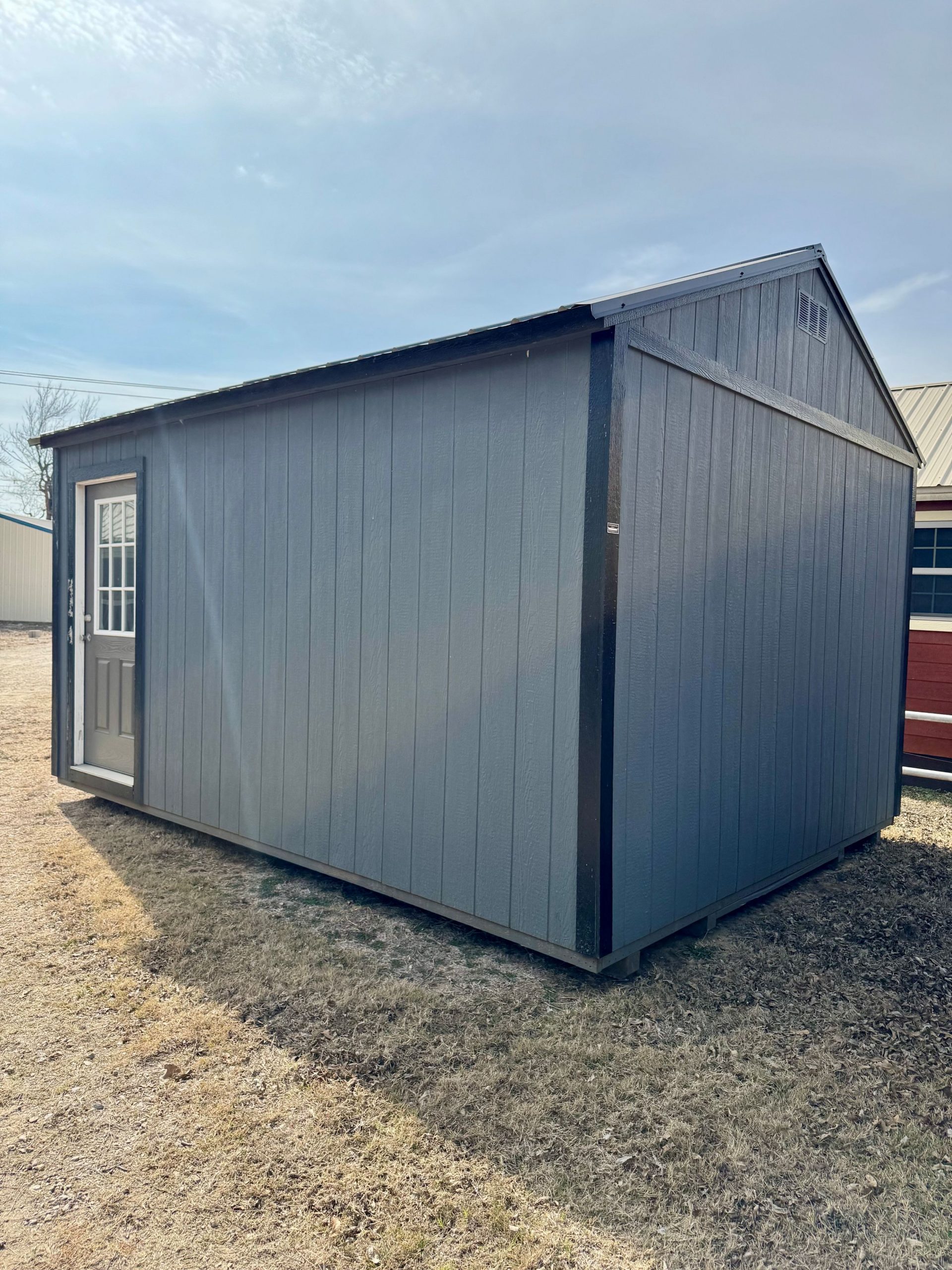 12x16 12x16 Garage Shed REPO - Dark Gray - Image 4