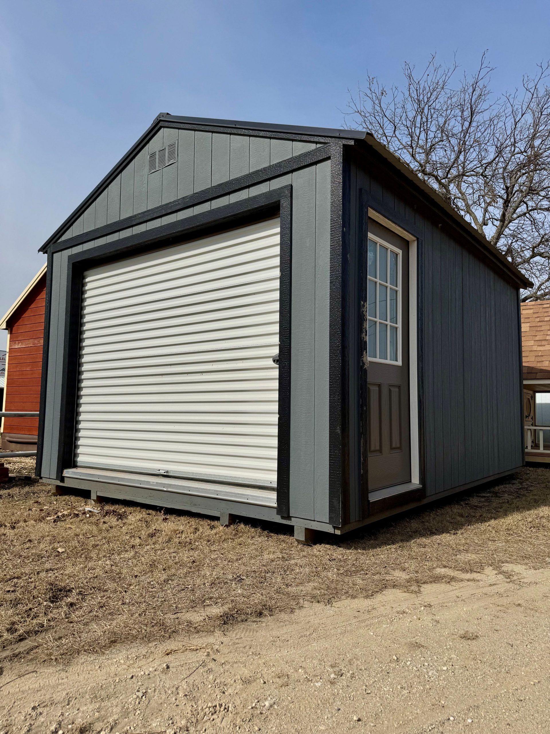 12x16 12x16 Garage Shed REPO - Dark Gray
