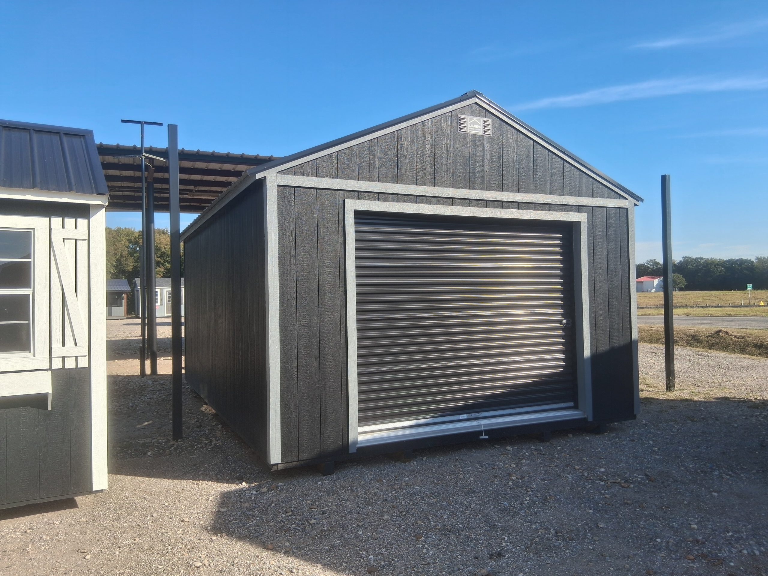 12x16 Garage Shed "Onyx" - Black - Image 4