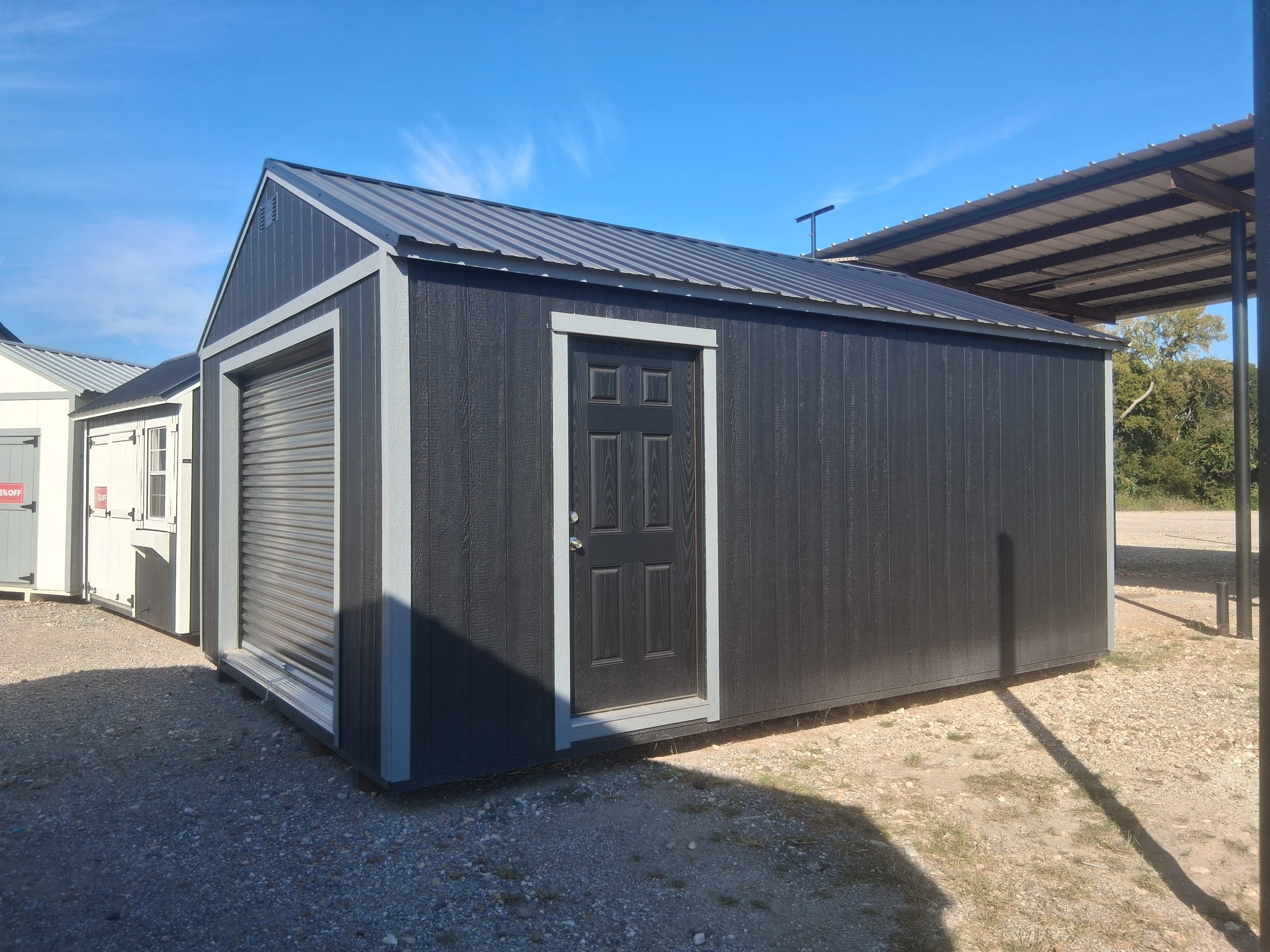 12x16 Garage Shed "Onyx" - Black - Image 8