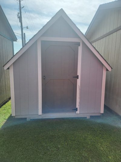 For sale: An 8x10 Hideout Playhouse with a door on it.