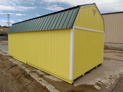 A 12x24 Lofted Barn Shed with a metal roof for sale.