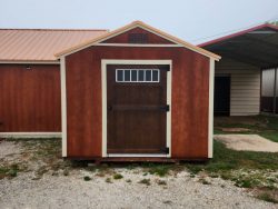 Looking for a shed store near me where I can find 10x10 Utility Sheds on sale? Check out our small shed with a convenient door.