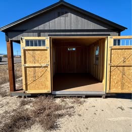14x16 Cabinette Shed - Driftwood Stain - Image 8