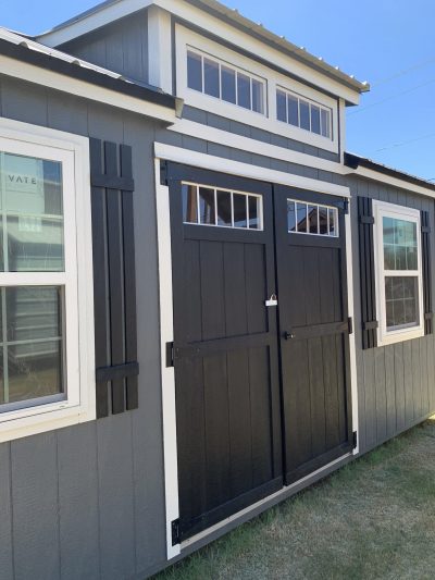 A 10x20 Chalet Shed with windows and doors is available for sale near me. Whether you are looking for a shed store nearby or searching for sheds on sale, this stylish structure might be what you need.