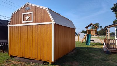 12x16 Lofted Barn - Honey Gold Stain - Image 4