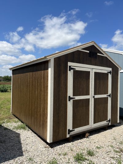 Looking for a 10x12 Utility Shed store near me? Check out our inventory of 10x12 Utility Sheds on sale! Our 10x12 Utility Shed features two doors and a roof, perfect for all your storage needs. Don't miss out on the 10x12 Utility Shed!
