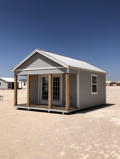 A 14x20 Diamond Cabinette Shed for sale in the middle of a desert.