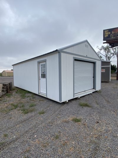 A 16x28 Garage Style Shed for sale near me.