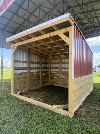 12x12 Loafing Shed - Barn Red Metal