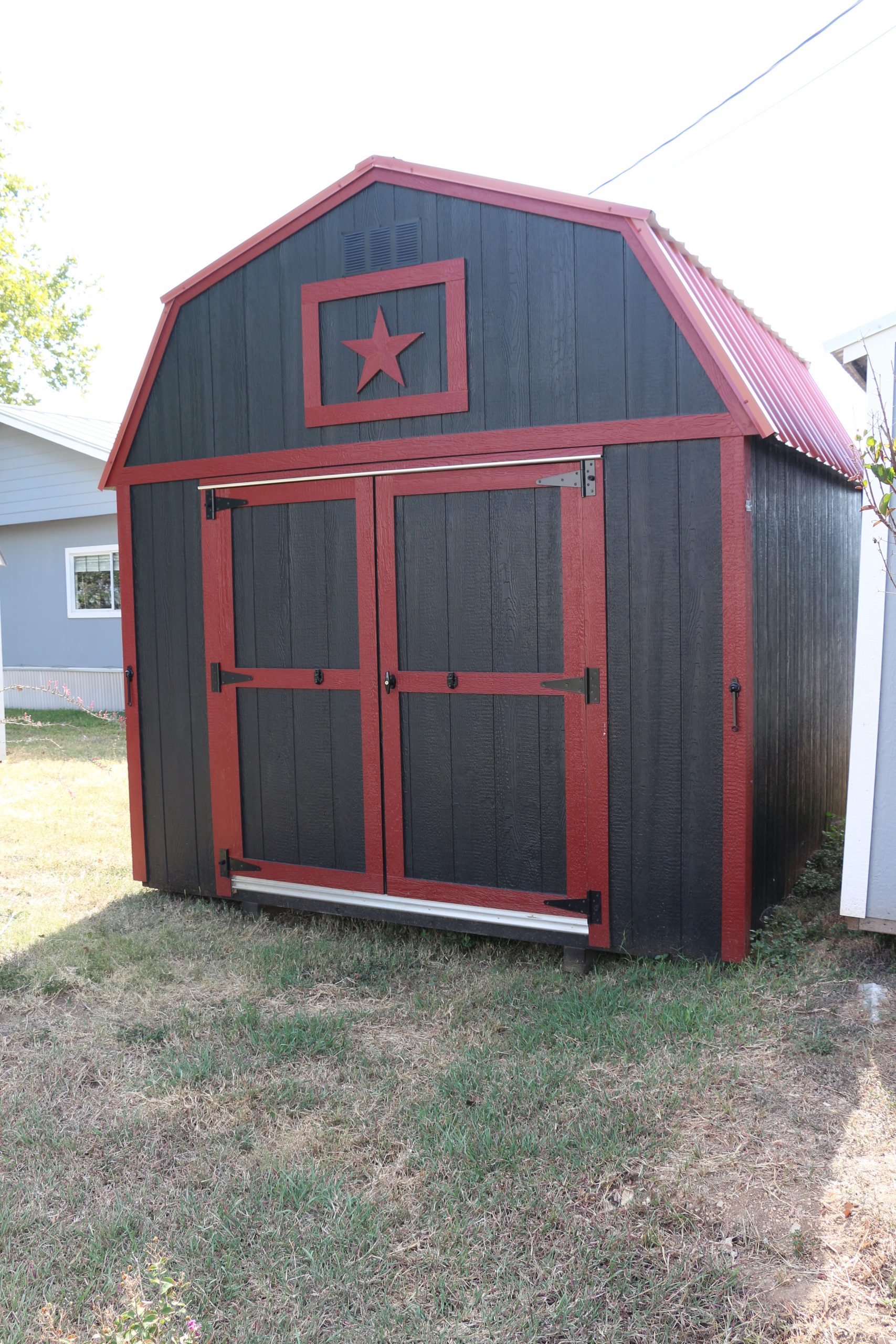 10x12 Lofted Barn Shed - Black