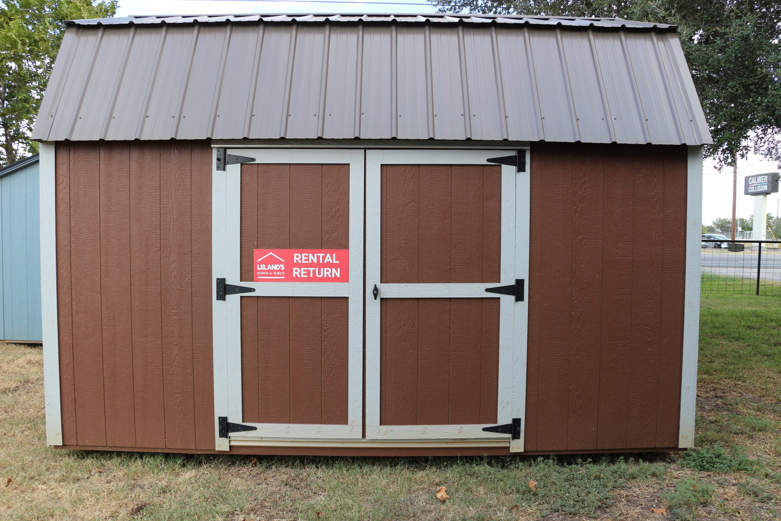 10x14 Lofted Barn Shed - Chestnut Stain