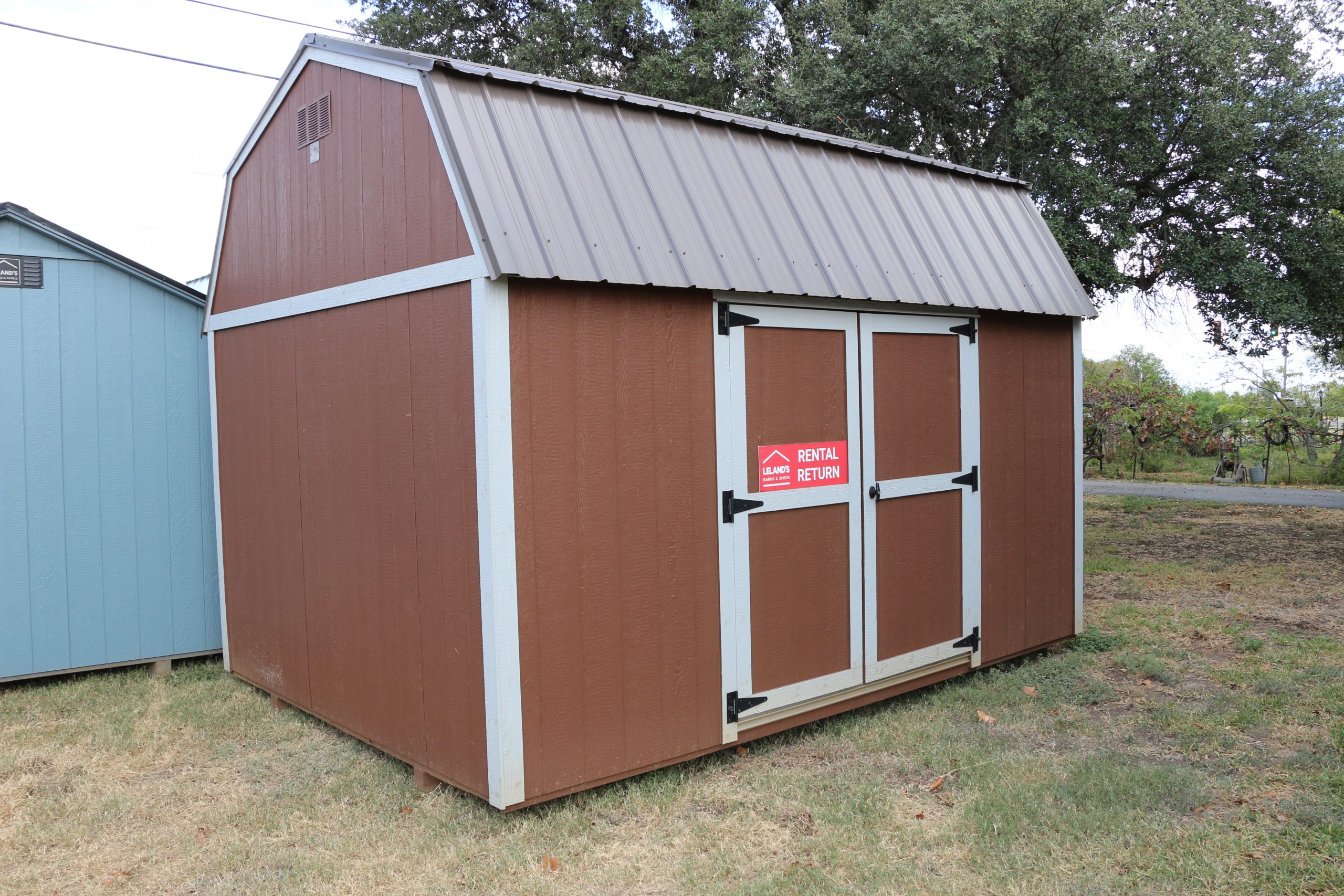 10x14 Lofted Barn Shed - Chestnut Stain - Image 8