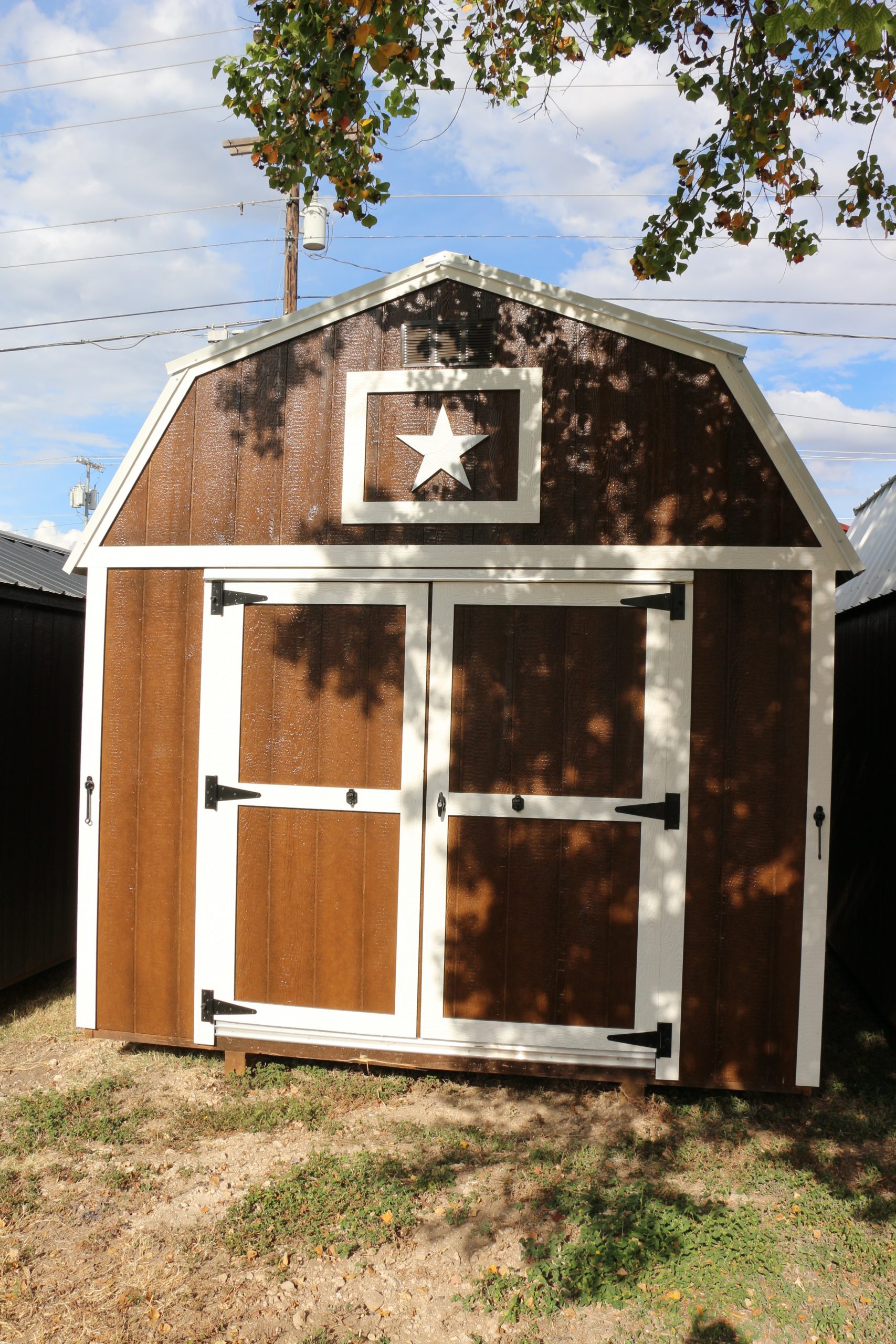 10x12 Lofted Barn Shed - Chestnut Stain