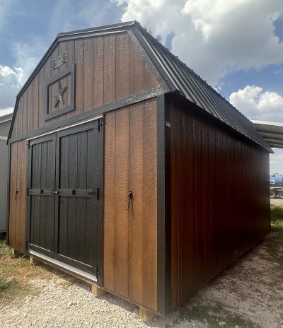 12x16 Lofted Barn - Chestnut Stain