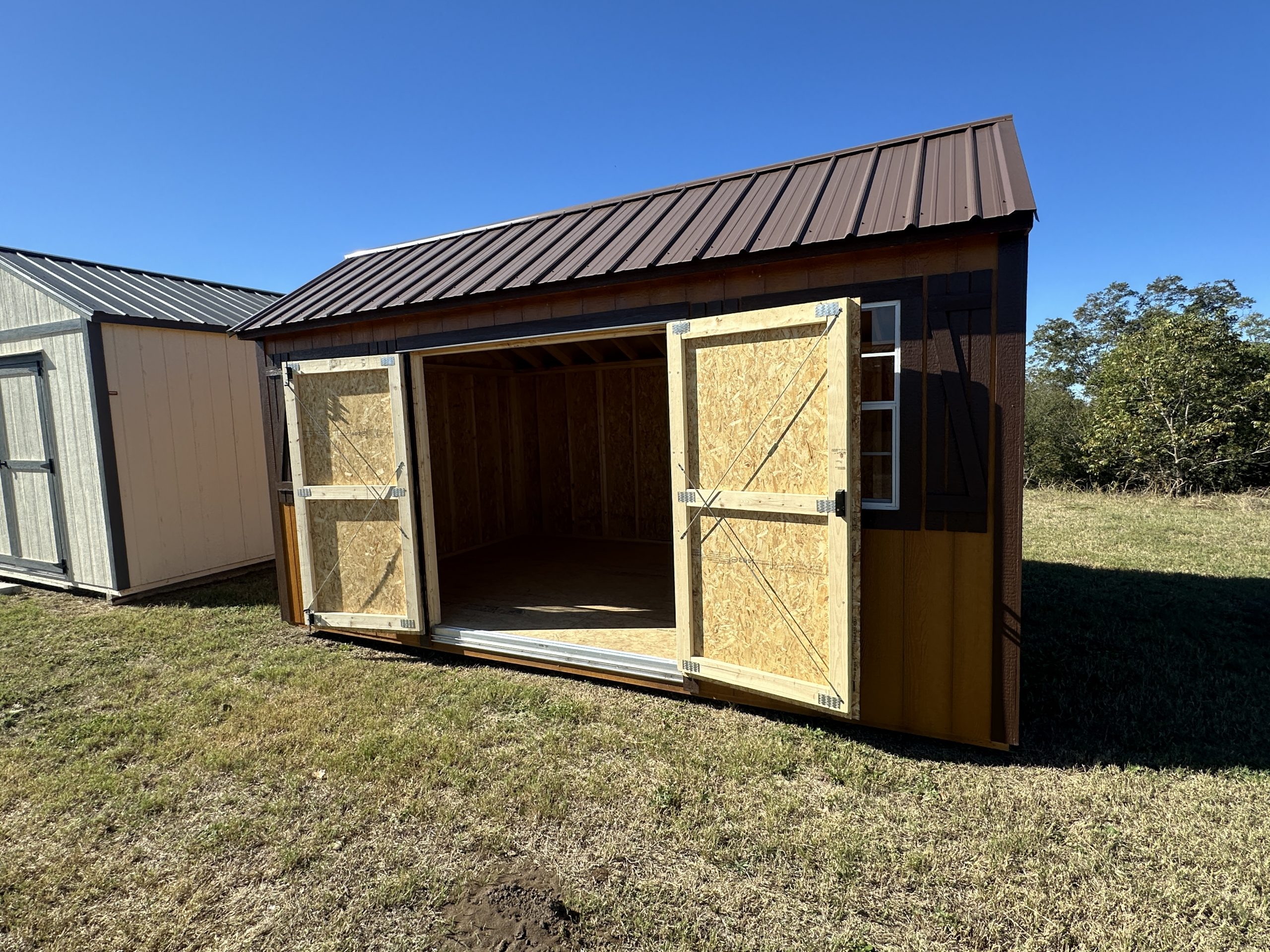 10x16 Garden Shed - Honey Gold Stain - Image 4