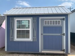 Looking for 10x12 garden sheds on sale near me? Look no further! We have a fantastic blue 10x12 garden shed with a window and door available at our shed store near you. Don't miss out on this great offer!