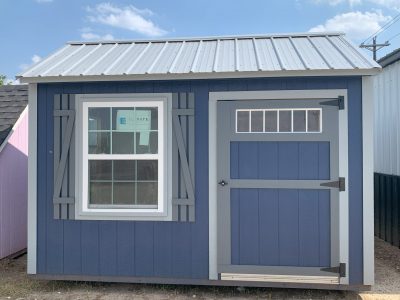 Looking for 10x12 garden sheds on sale near me? Look no further! We have a fantastic blue 10x12 garden shed with a window and door available at our shed store near you. Don't miss out on this great offer!