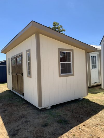 For sale: An 8x16 Studio Shed with two doors and a window.